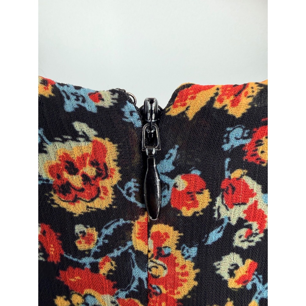 Jason Wu Collective Womens Floral Long Sleeve Mini Dress Black Orange Size 6 - Picture 7 of 13